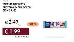 Prezzemolo e Vitale Enervit barretta proteica pasto cocco ciok offerta