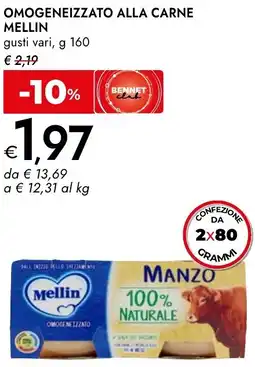 Bennet Omogeneizzato alla carne MELLIN offerta