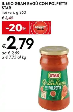 Bennet Il mio gran ragù con polpette STAR offerta