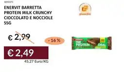 Prezzemolo e Vitale Enervit barretta protein milk crunchy cioccolato e nocciole offerta