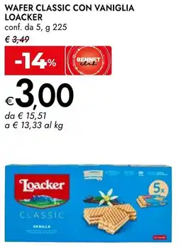 Bennet Wafer classic con vaniglia LOACKER offerta