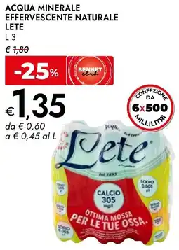 Bennet Acqua minerale effervescente naturale LETE offerta