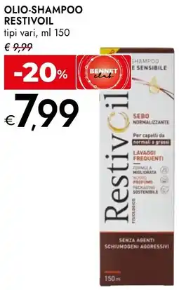 Bennet Olio-shampoo RESTIVOIL offerta