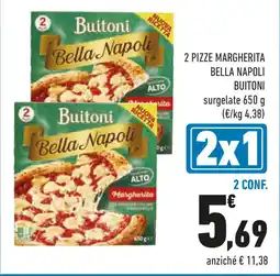 Conad 2 pizze margherita bella napoli BUITONI surgelate offerta