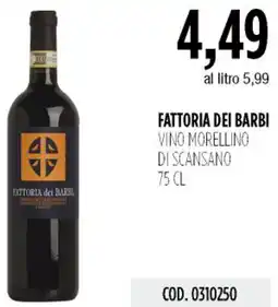 Carico Cash & Carry Fattoria dei barbi vino morellino di scansano offerta