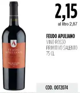 Carico Cash & Carry Feudo apuliano vino rosso primitivo salento offerta
