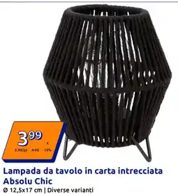 Action Lampada da tavolo in carta intrecciata Absolu Chic offerta