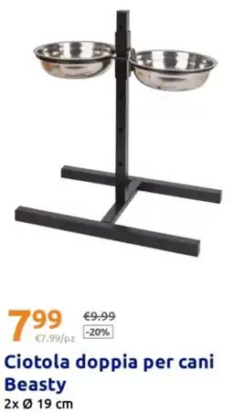 Action Ciotola doppia per cani Beasty offerta