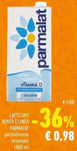 Conad Latte uht bontà e linea PARMALAT parzialmente scremato offerta
