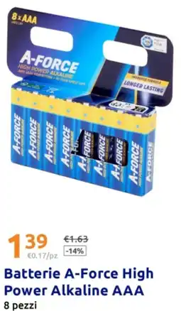 Action Batterie A-Force High Power Alkaline AAA offerta