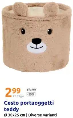 Action Cesto portaoggetti teddy offerta