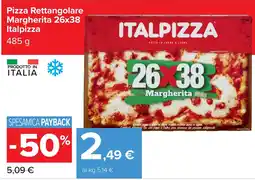 Carrefour Pizza Rettangolare Margherita 26x38 Italpizza offerta