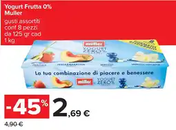 Carrefour Yogurt Frutta 0% Muller offerta