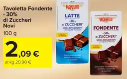 Carrefour Tavoletta Fondente -30% di Zuccheri Novi offerta