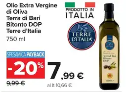 Carrefour Olio Extra Vergine di Oliva Terra di Bari Bitonto DOP Terre d'Italia offerta