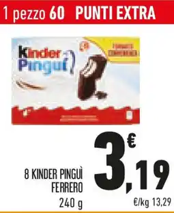Conad 8 Kinder pinguì ferrero offerta