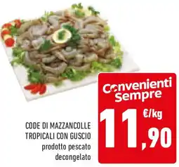 Conad Code di mazzancolle tropicali con guscio offerta