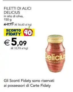 Esselunga Filetti di Alici Delicius offerta