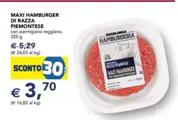 Esselunga Maxi Hamburger di Razza Piemontese offerta