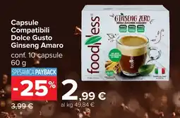 Carrefour Capsule Compatibili Dolce Gusto Ginseng Amaro offerta