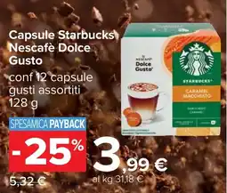 Carrefour Capsule Starbucks Nescafè Dolce Gusto offerta
