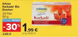 Carrefour Infuso Karkade' Bio Everton offerta
