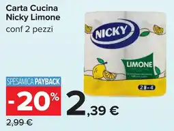Carrefour Carta Cucina Nicky Limone offerta