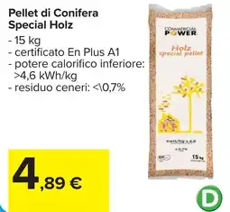 Carrefour Pellet di Conifera Special Holz offerta
