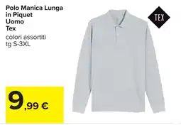 Carrefour Polo Manica Lunga in Piquet Uomo Tex offerta