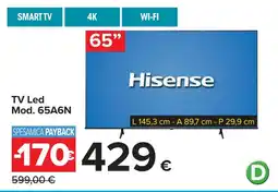 Carrefour Hisense TV Led Mod. 65A6N offerta