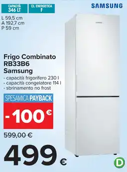 Carrefour Frigo Combinato RB33B6 Samsung offerta