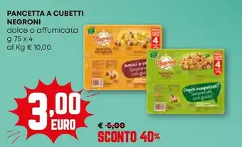 Pam Pancetta a cubetti NEGRONI offerta