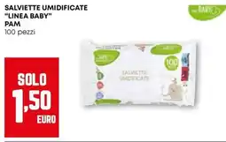 Pam Salviette umidificate "linea baby" PAM 100 pezzi offerta