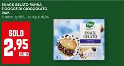 Pam Snack gelato panna e gocce di cioccolato PAM offerta