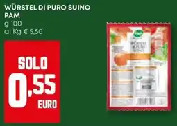Pam Würstel di puro suino PAM offerta