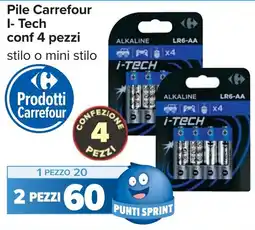 Carrefour Pile Carrefour I- Tech conf 4 pezzi offerta