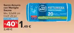 Carrefour Market Sacco Azzurro con Maniglie Sacme offerta