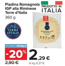 Carrefour Market Piadina Romagnola IGP alla Riminese Terre d'Italia offerta
