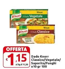 Carrefour Express Dado Knorr Classico/Vegetale/Saporito/Funghi x10 offerta