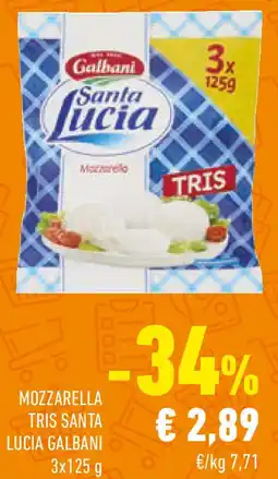 Conad Mozzarella tris santa lucia GALBANI offerta