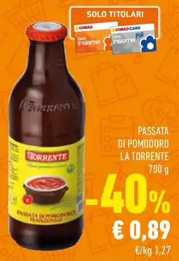 Conad Passata di pomodoro LA TORRENTE offerta