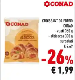 Conad Croissant da forno CONAD vuoti albicocca surgelati offerta