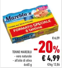 Conad Tonno MAREBLU vero naturale all'olio di oliva offerta