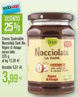 Coop Crema Spalmabile Nocciolata Dark Bio Rigoni di Asiago senza latte offerta