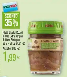 Coop Filetti di Alici Rizzoli in Olio Extra Vergine di Oliva Biologico offerta