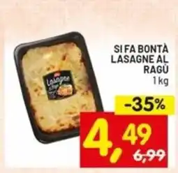 Centro Commerciale Discount Si fa bontà lasagne al ragü offerta