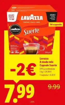 Lidl Lavazza A modo mio capsule Suerte offerta