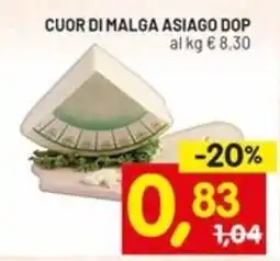 Centro Commerciale Discount Cuor di malga asiago DOP offerta