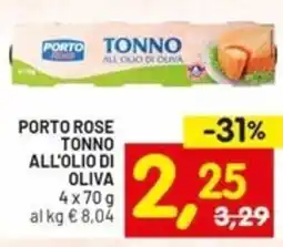 Centro Commerciale Discount Porto rose tonno all'olio di oliva offerta