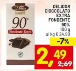 Centro Commerciale Discount Delidor cioccolato extra fondente offerta